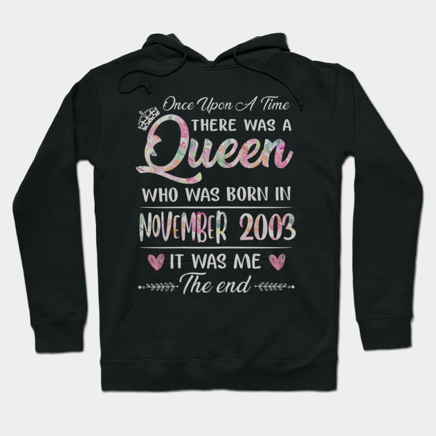 Girls 17th Birthday Queen November 2003 17 Years Old Hoodie by daylightpombo3